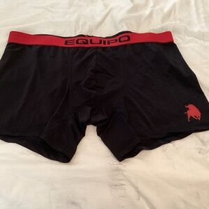 Black Boxer Briefs with Red Trim. A